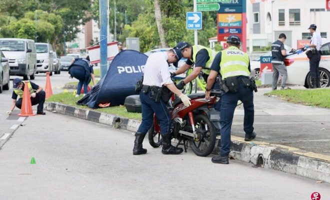 41-year-old motorcyclist dies in accident along Lorong Chuan, believed to have self-skidded