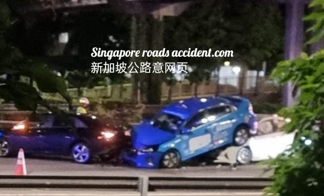 Taxi lands on car’s front bonnet in PIE multi-vehicle collision, 3 taken to hospital