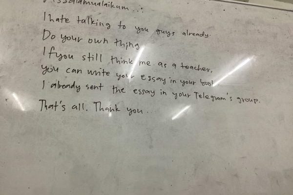 ‘I hate talking to you guys already’: Message from teacher in M’sia for students sparks debate