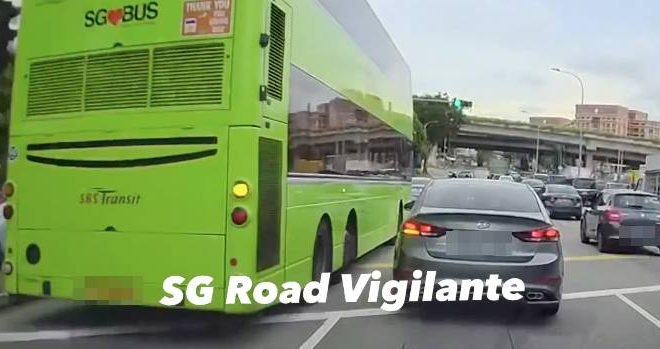 SBS bus & car crash into each other along Loyang Avenue after both vehicles refuse to give way