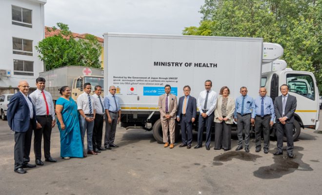 Ministry of Health Receives Refrigerated Trucks from UNICEF Supported by the Government of Japan to Boost Immunization Services in Sri Lanka